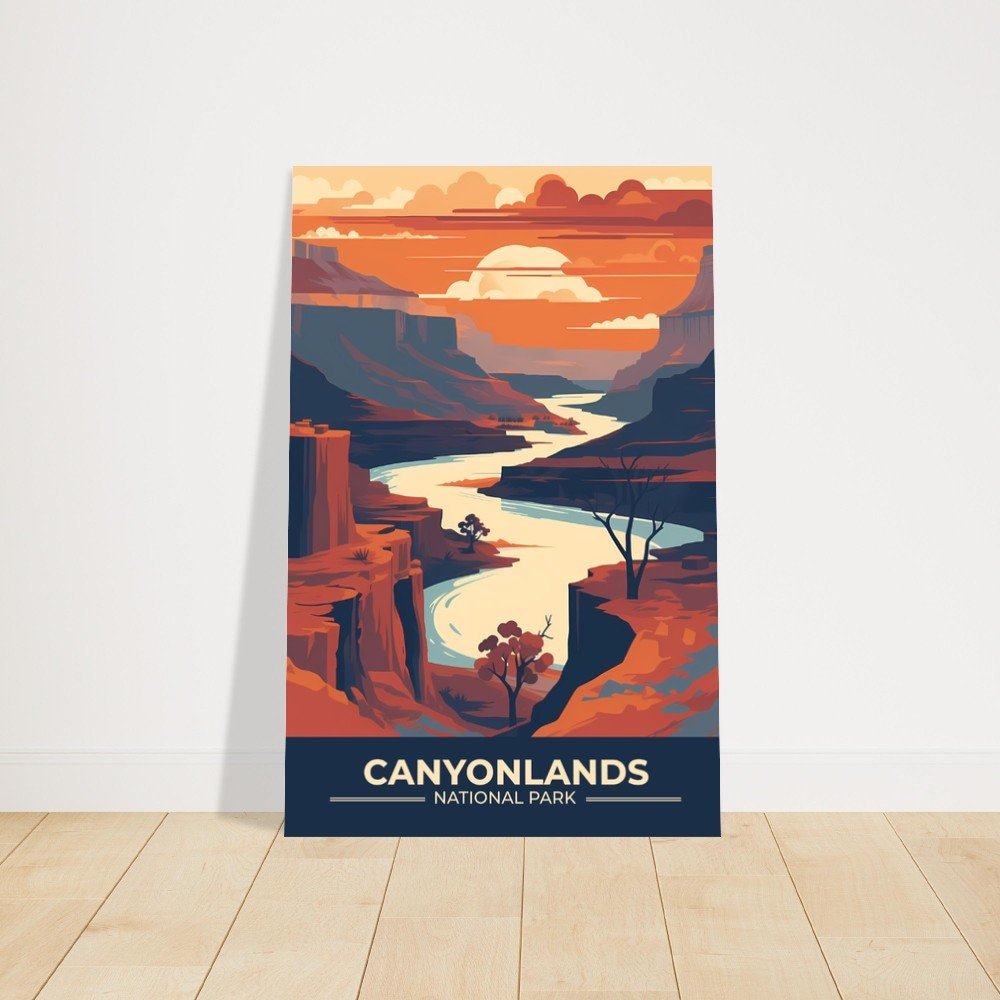 Print Canyonlands National Park Poster Utah National Park Utah Poster Hike Canyon Wall Decor Desert Landscape Art Print canoe USA
