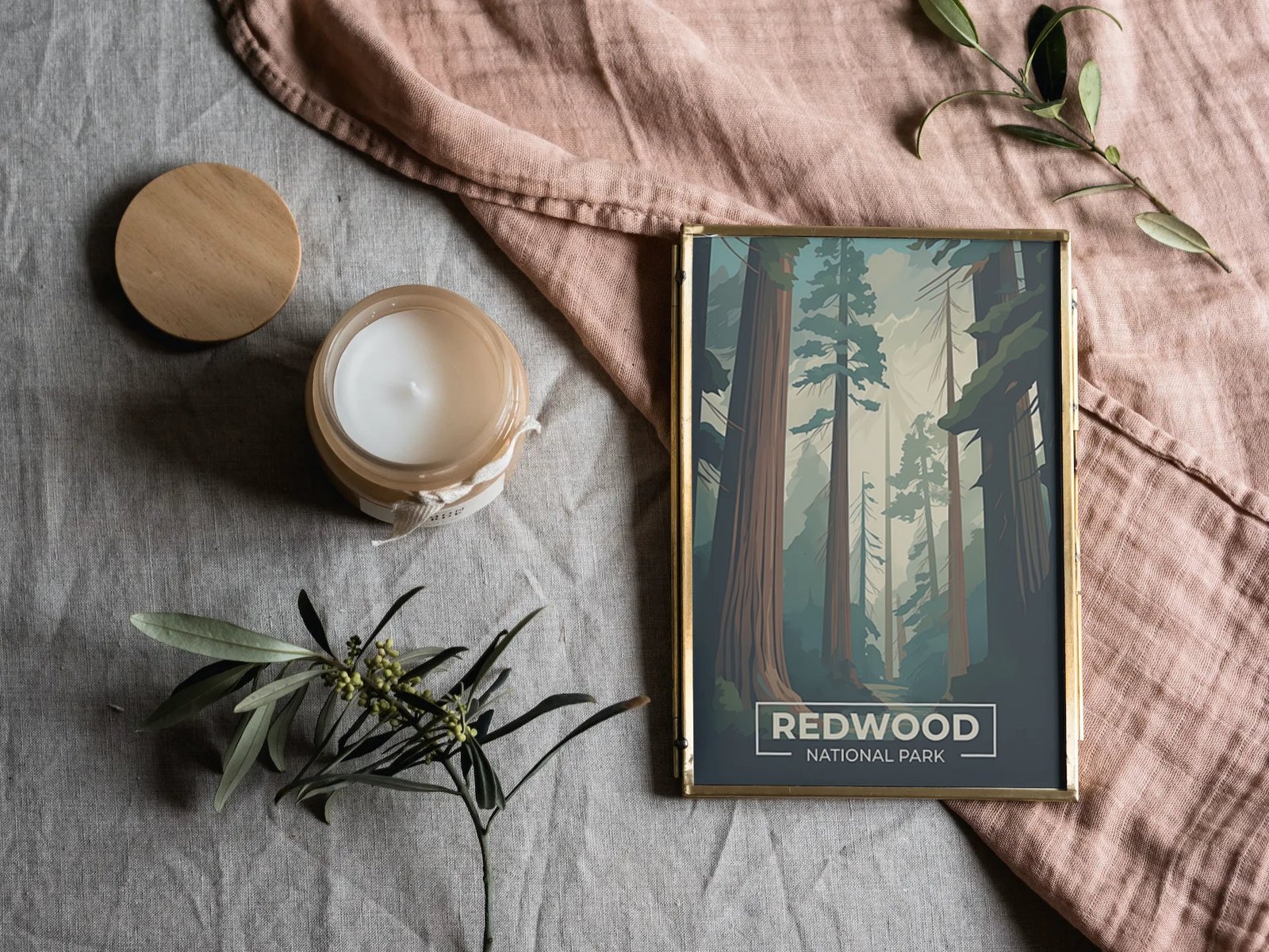 Print Redwood National Park Poster California National Park California Poster Hike Tall Trees Wall Decor Ancient Forest Art Print USA