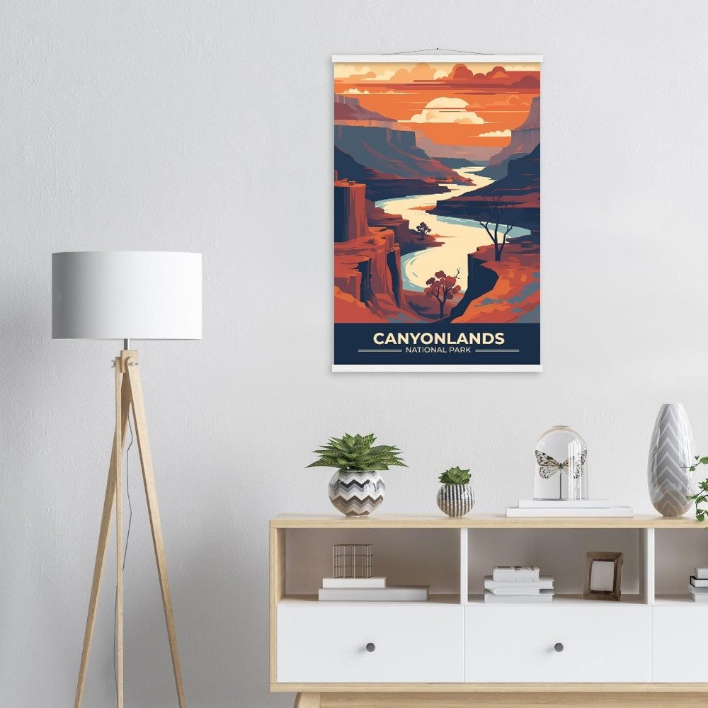 Print Canyonlands National Park Poster Utah National Park Utah Poster Hike Canyon Wall Decor Desert Landscape Art Print canoe USA