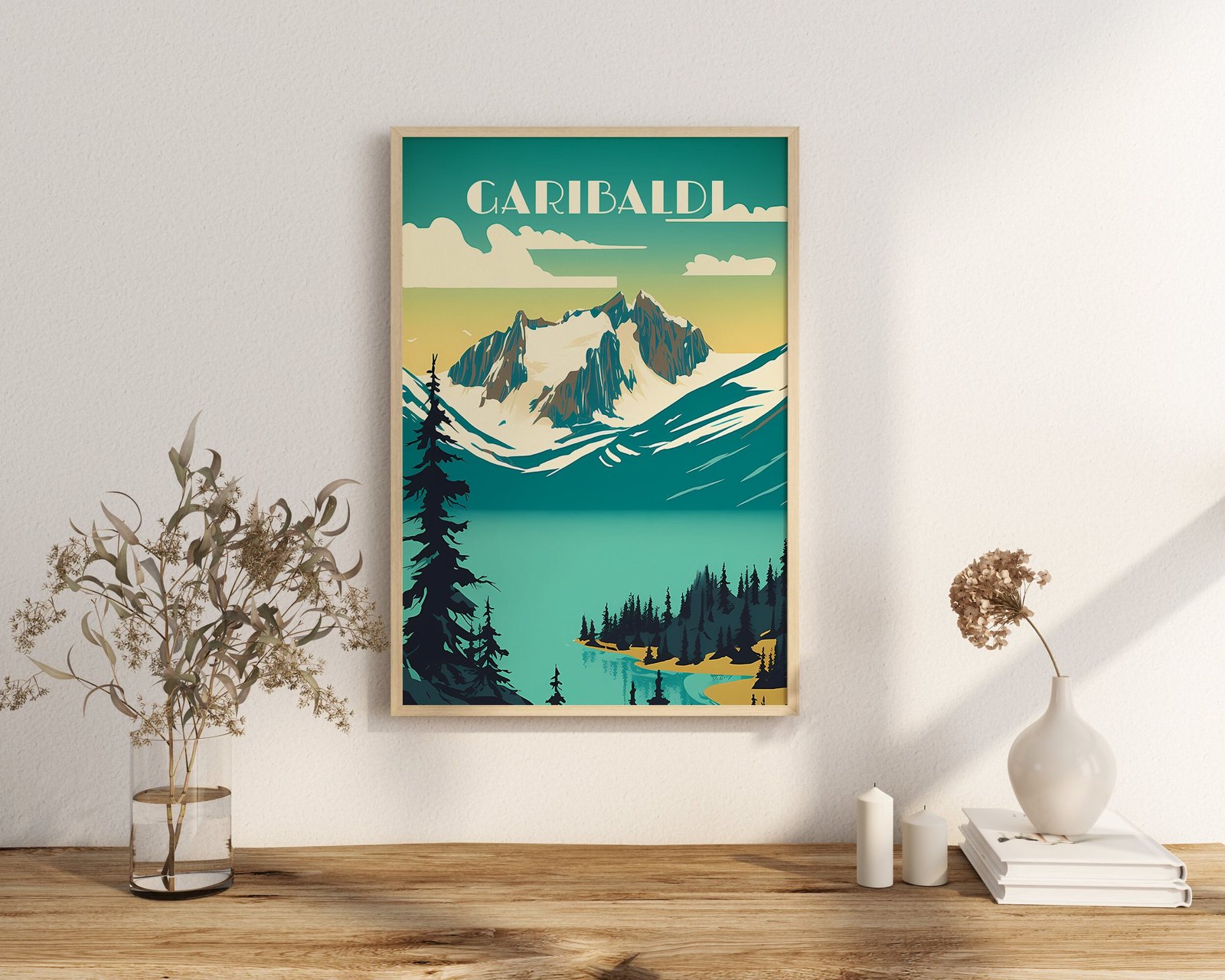 Print Garibaldi Lake Poster British Columbia Poster Hike Alpine Trails Wall Decor Serene Lakeside Camping Art Print Canada