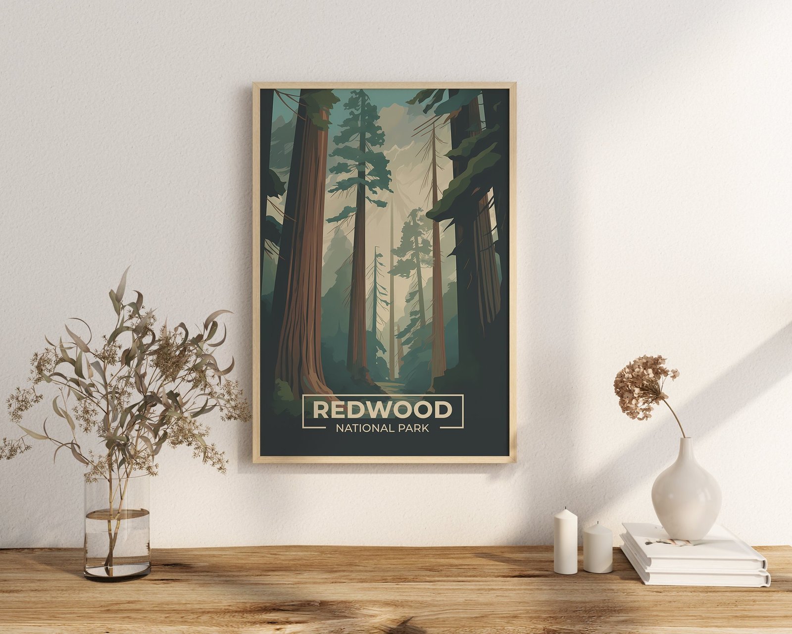 Print Redwood National Park Poster California National Park California Poster Hike Tall Trees Wall Decor Ancient Forest Art Print USA