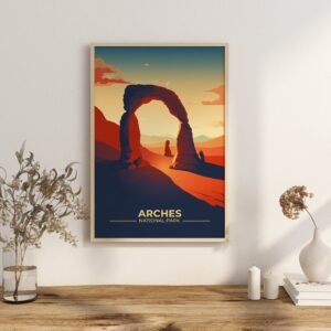 Print Arches National Park Poster Utah National Park Utah Poster Hike Delicate Arch Wall Decor Utah Landscape Art Print USA