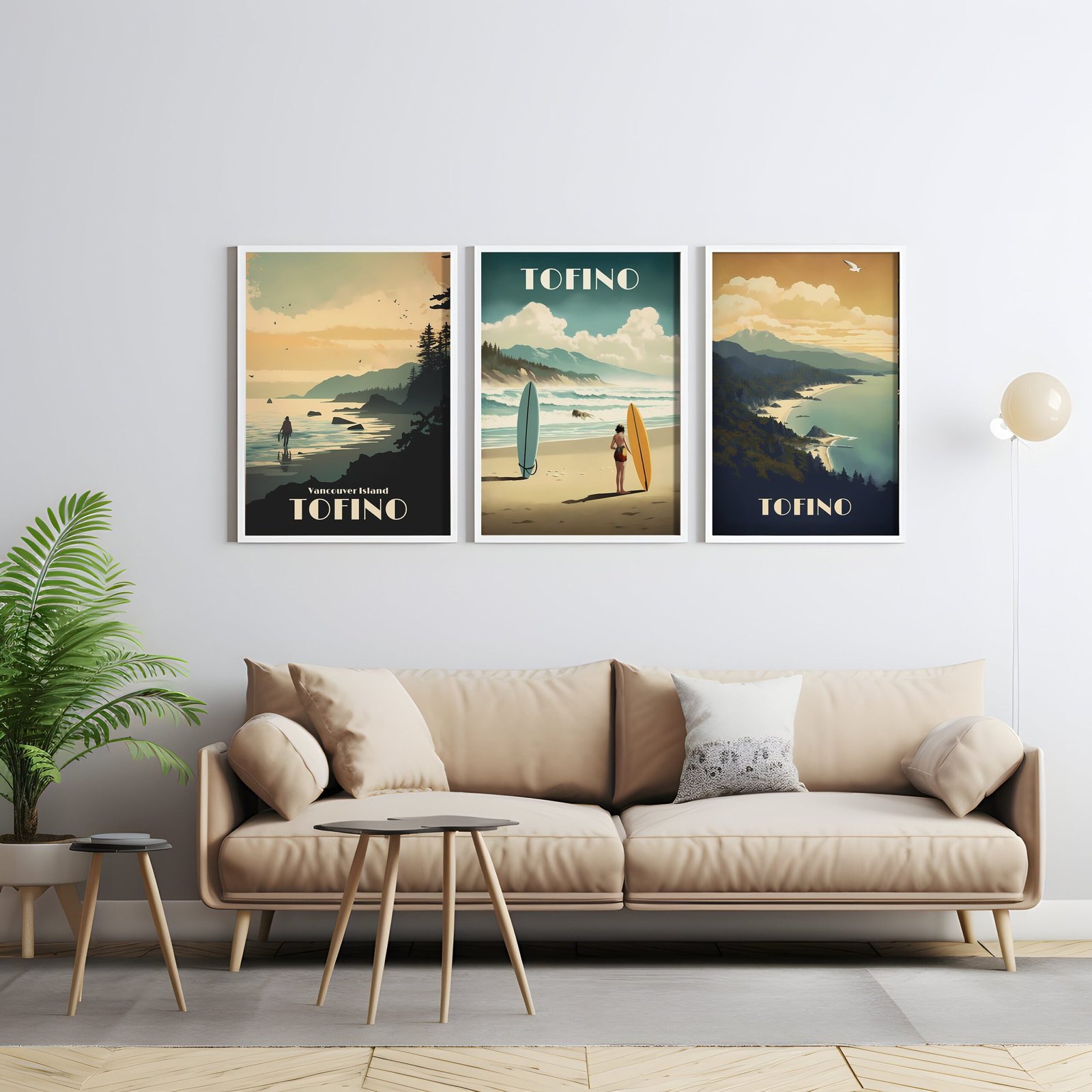 Print Long Beach Poster Tofino British Columbia Poster Surfing Waves Wall Decor Pacific Coast Art Print Canada