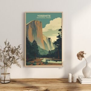 Print Yosemite National Park Poster California National Park California Poster Majestic Cliffs Wall Decor Valley Views Art Print USA