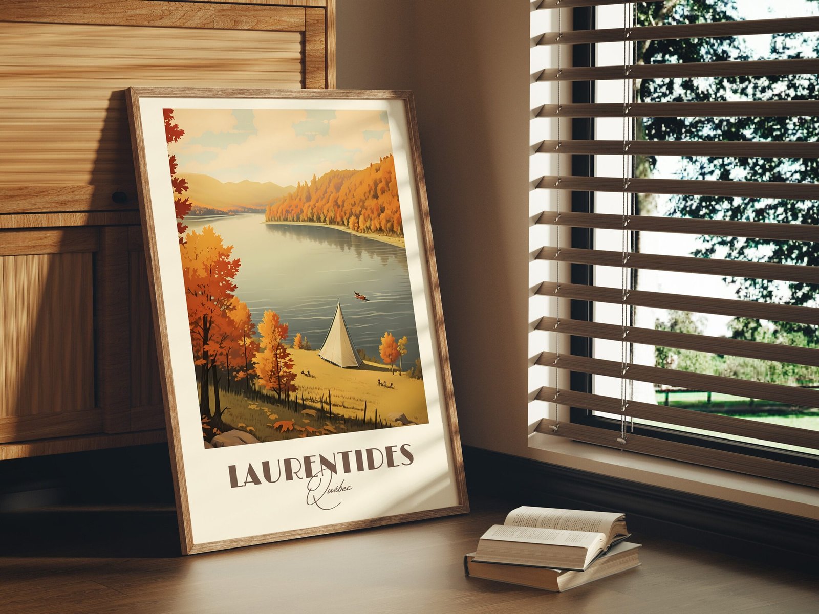 Print Laurentides Quebec Poster Scenic Nature Views Wall Decor Laurentian Mountains Art Hike Print Canada Walk Fall Tree vintage