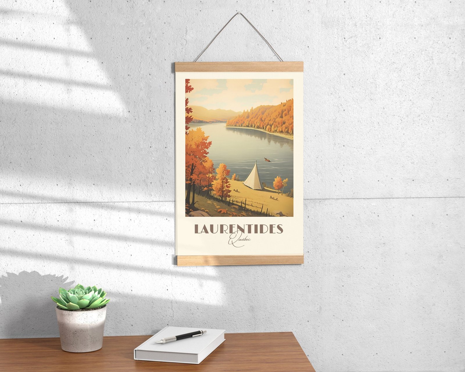 Print Laurentides Quebec Poster Scenic Nature Views Wall Decor Laurentian Mountains Art Hike Print Canada Walk Fall Tree vintage