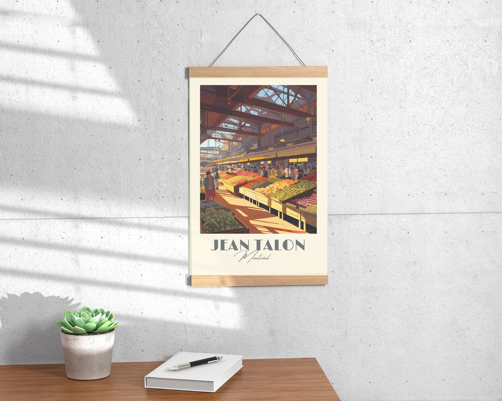 Print Jean-Talon Market, Montreal Poster Market Wall Decor Local Culture Art Print Canada Quebec Shopping Poster Boulevard Saint-Laurent