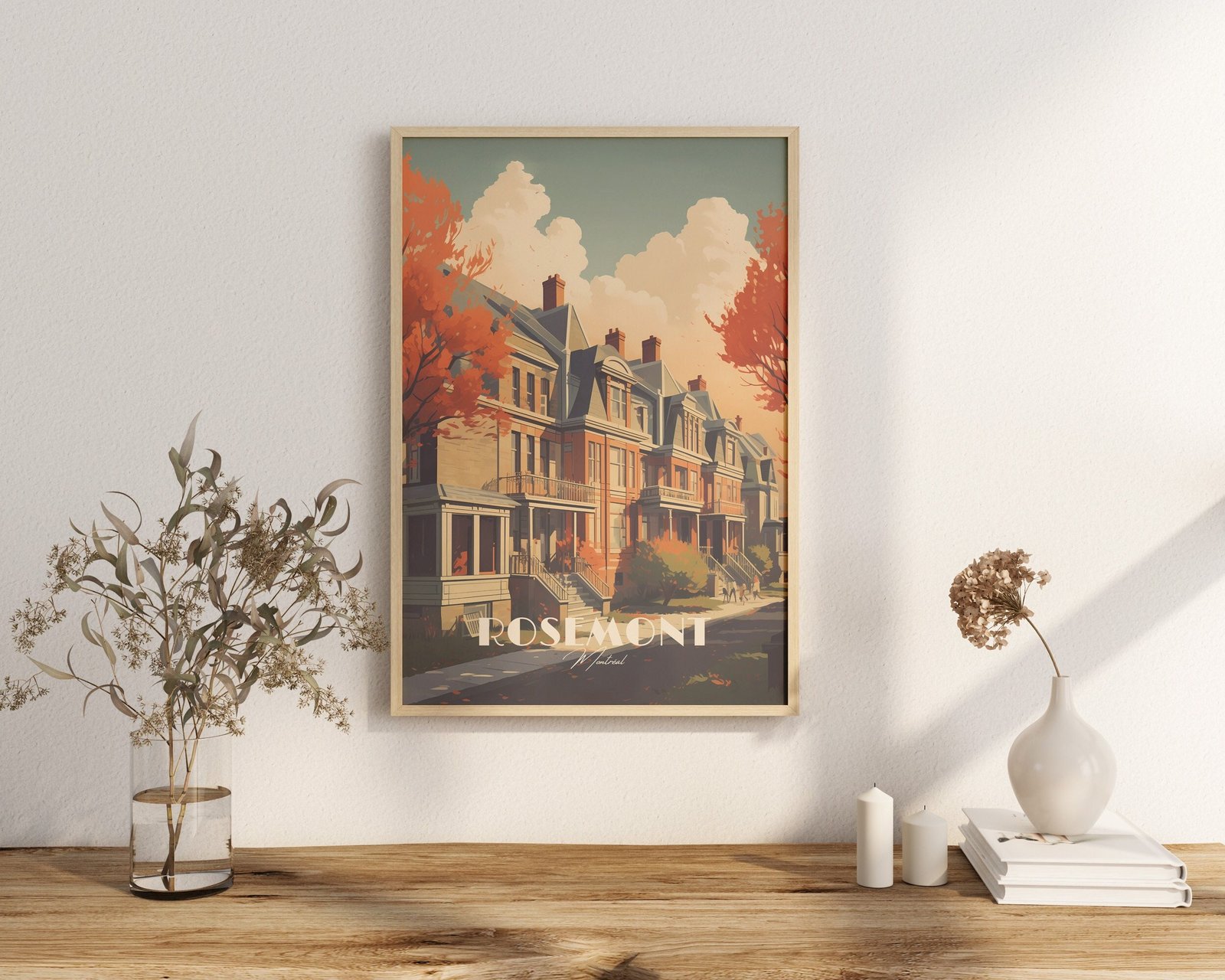Print Rosemont, Montreal Poster Urban Vibe Wall Decor Trendy Art Print Canada Old city print Quebec vintage poster modern wall art