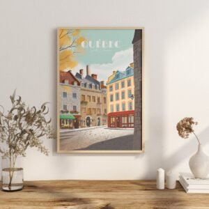 Print Quebec Quartier Petit Champlain Poster Charming Historic District Wall Decor Old World Charm Art Print Canada Quebec City