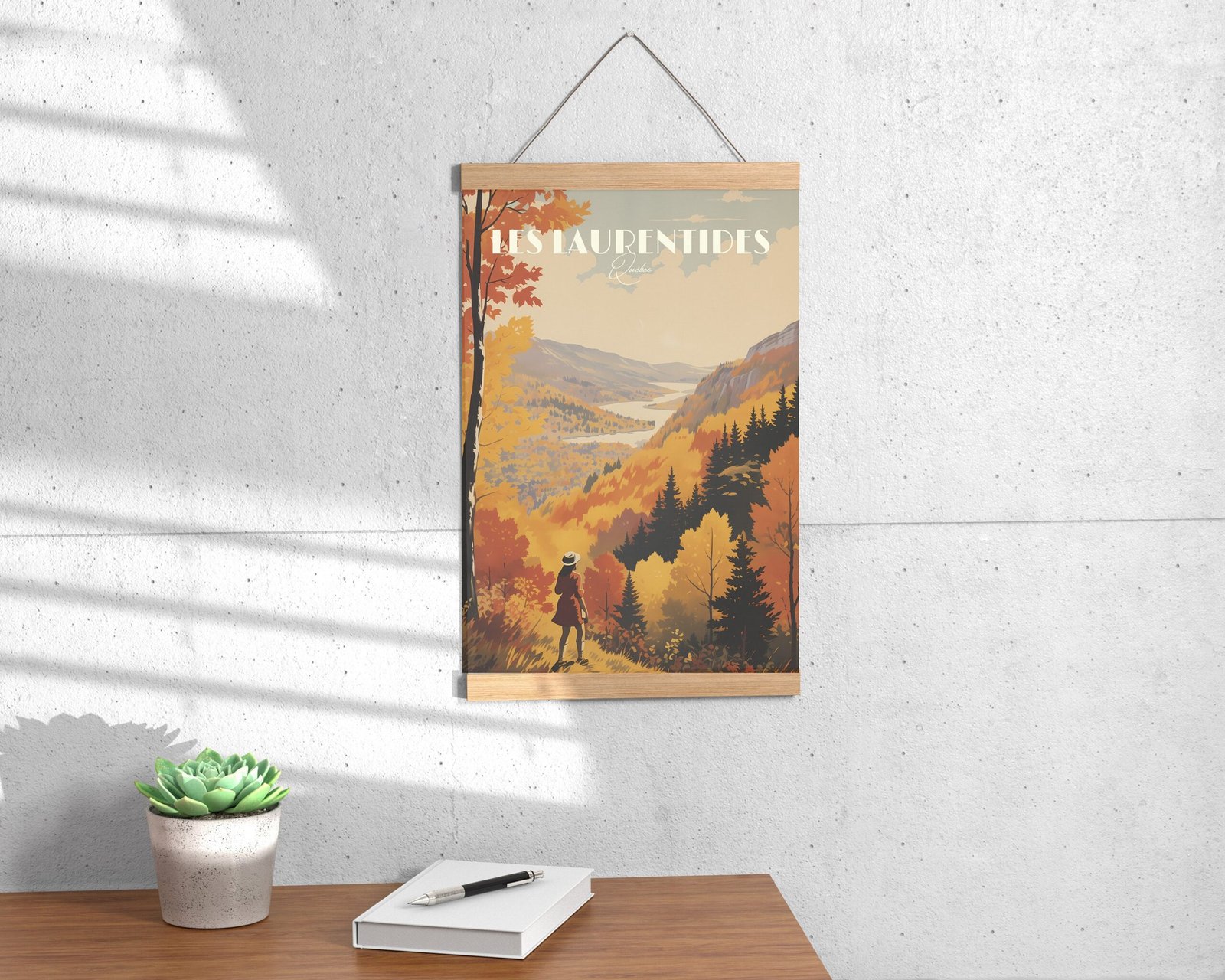 Print Laurentides Quebec Poster Wall Decor Laurentian Mountains Art Print Canada Quebec - Skiing, Hike fall print camping vintage poster