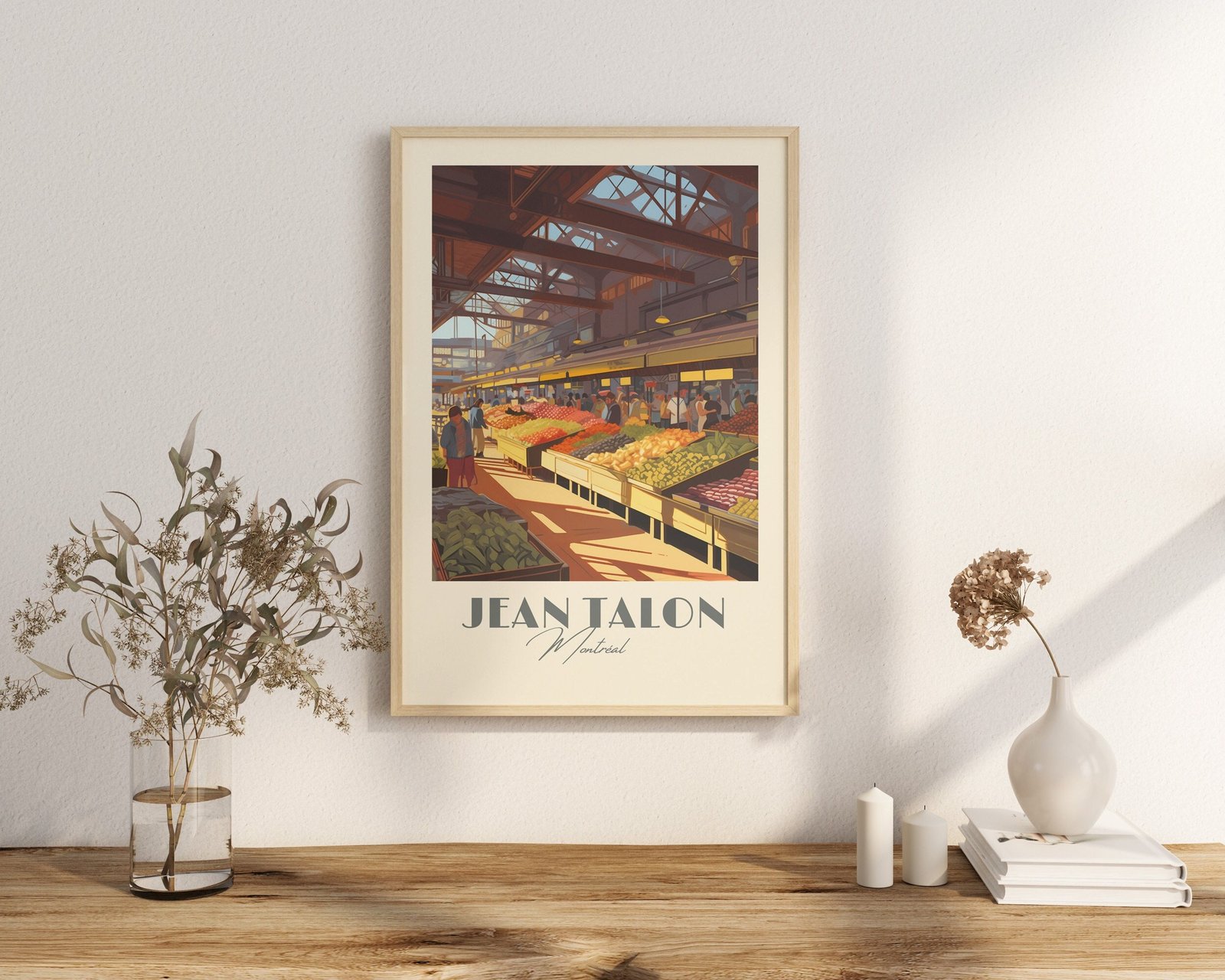 Print Jean-Talon Market, Montreal Poster Market Wall Decor Local Culture Art Print Canada Quebec Shopping Poster Boulevard Saint-Laurent