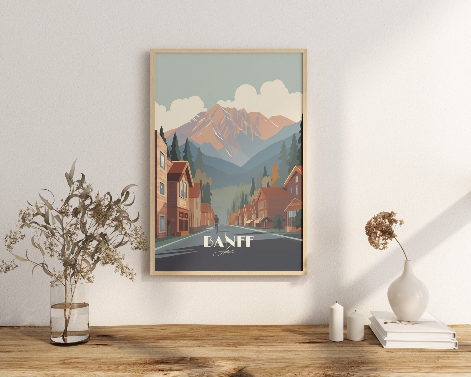 Print Banff Alberta Poster Canadian Rockies Scenic Views Wall Decor Mountain Adventure Art Print Canada Hike nature poster ski Bike Tourisme