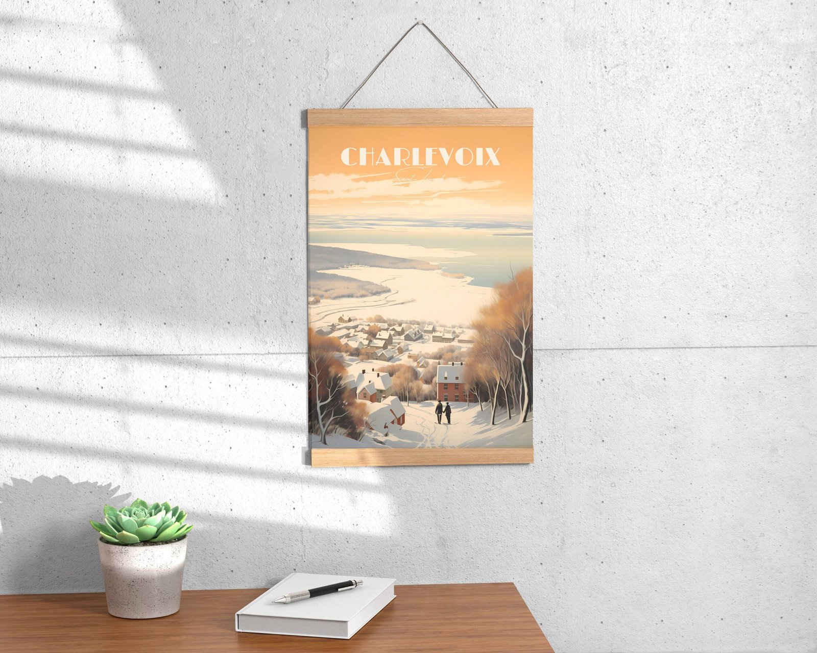 Print Charlevoix Poster Québec Saint Laurent Hike Winter Art Snow River Sentier des Caps Village Poster Canada