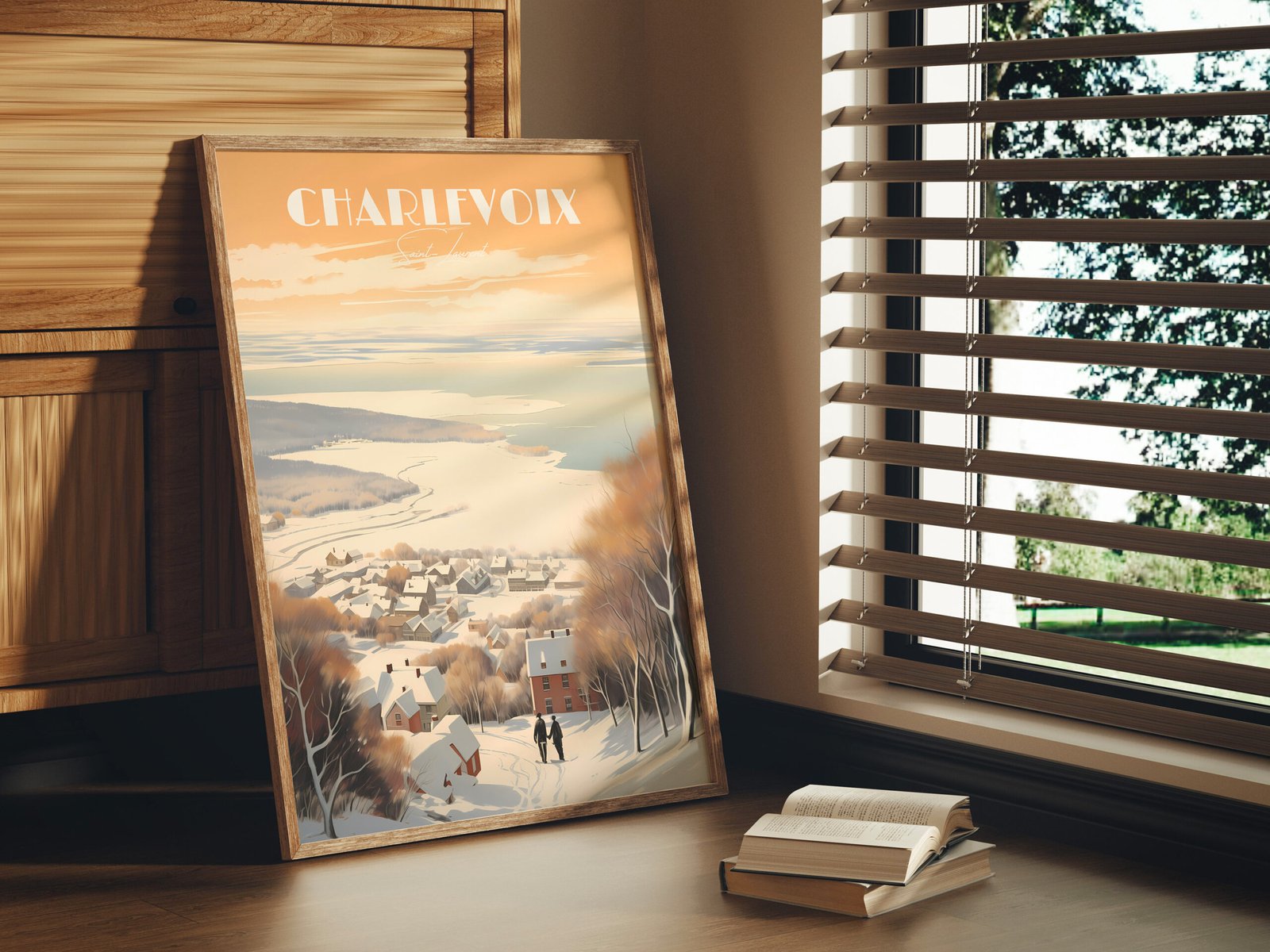 Print Charlevoix Poster Québec Saint Laurent Hike Winter Art Snow River Sentier des Caps Village Poster Canada