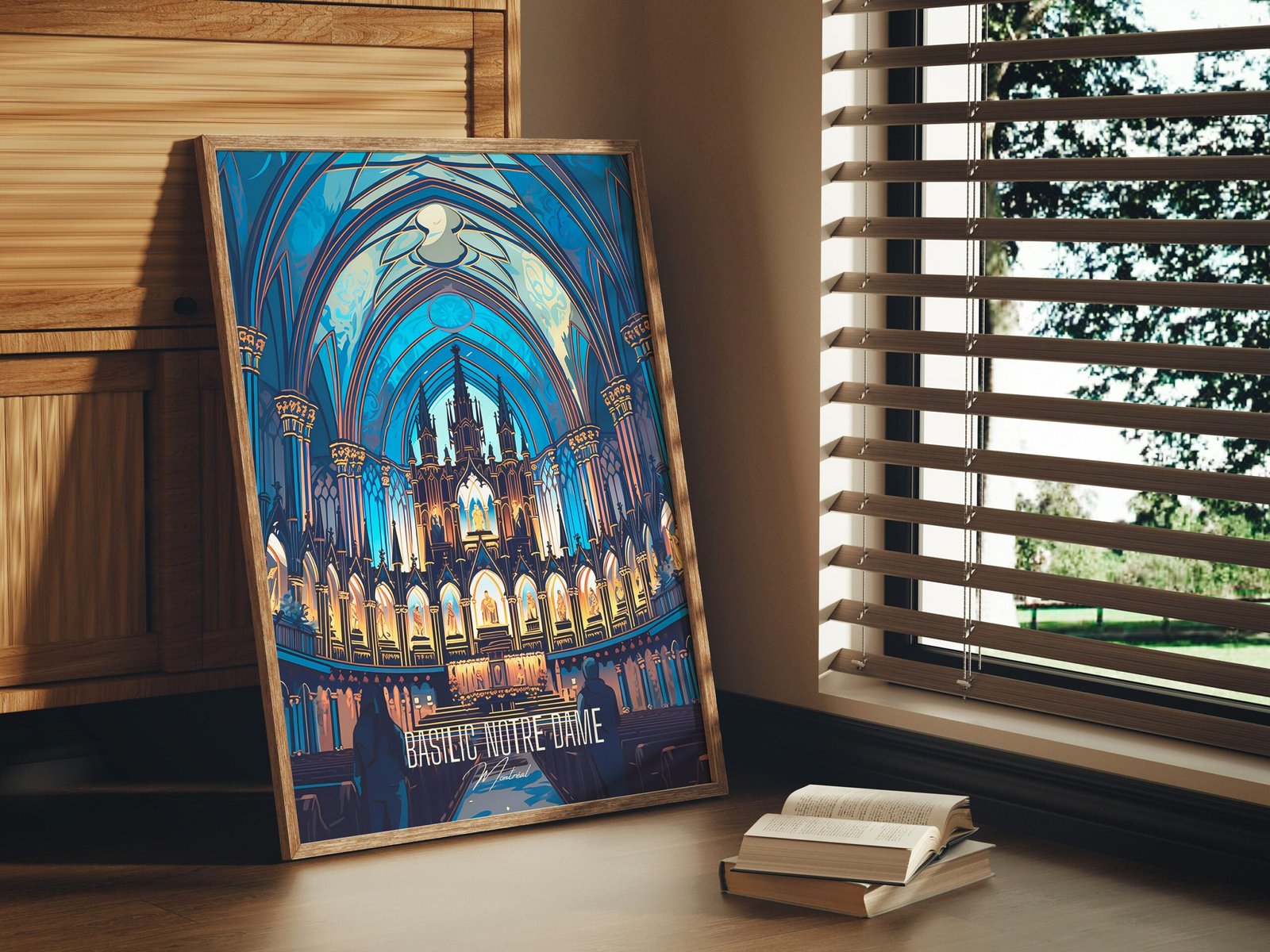 Print Basilic Notre Dame Montreal Quebec Light Show Candlelight AURA Concert Print Cathedral Church Poster Quebec Canada