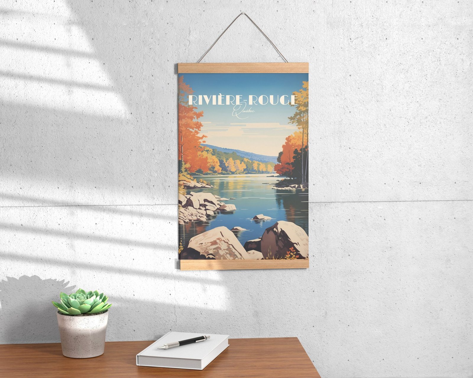 Print Rouge River Laurentides Quebec Summer Canoe Exploration Nature Poster Hiking Adventure Canadian Wilderness Wall Decor