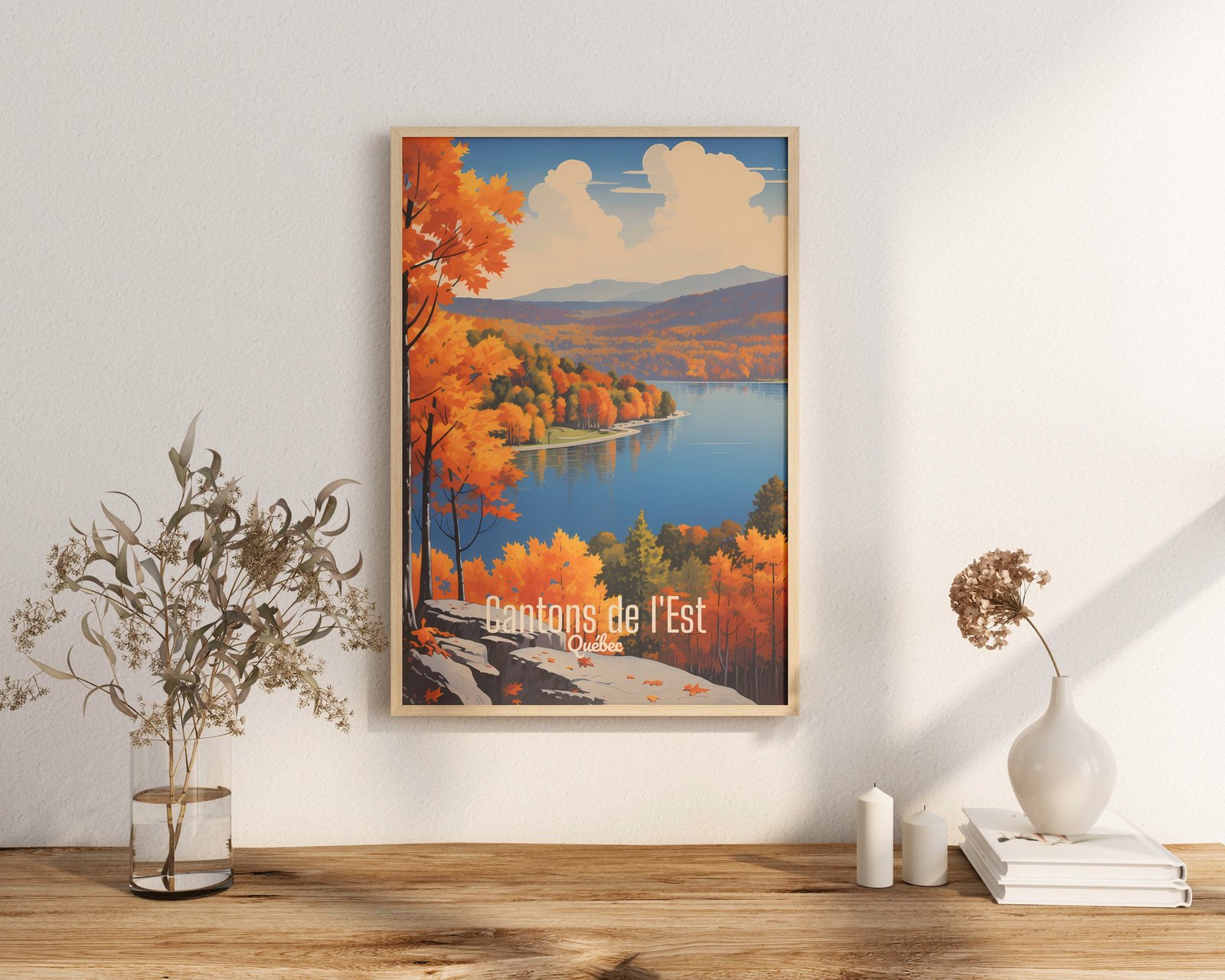 Poster Cantons-de-l'Est print Quebec Travel Poster Eastern Townships Scenic Art Print Nature Wall Decor Canada Gifts