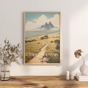 Poster Cradle Mountain print Tasmania Australia Travel Poster Scenic Nature Art Print Wall Decor Adventure Gifts
