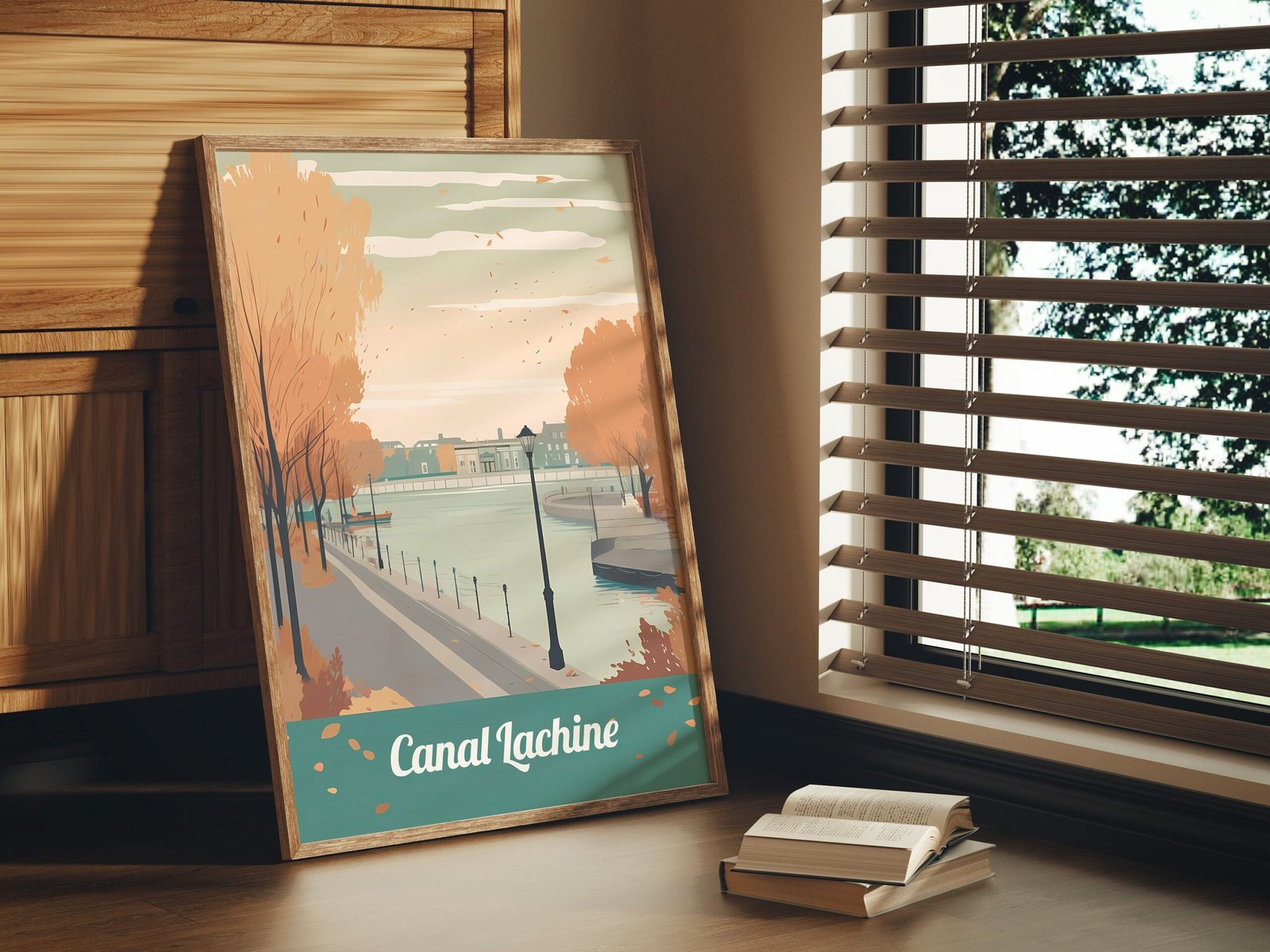 Poster Canal Lachine print Montréal Quebec Travel Poster Scenic Urban Views Art Print Wall Decor River Saint Laurent Griffintown Gifts