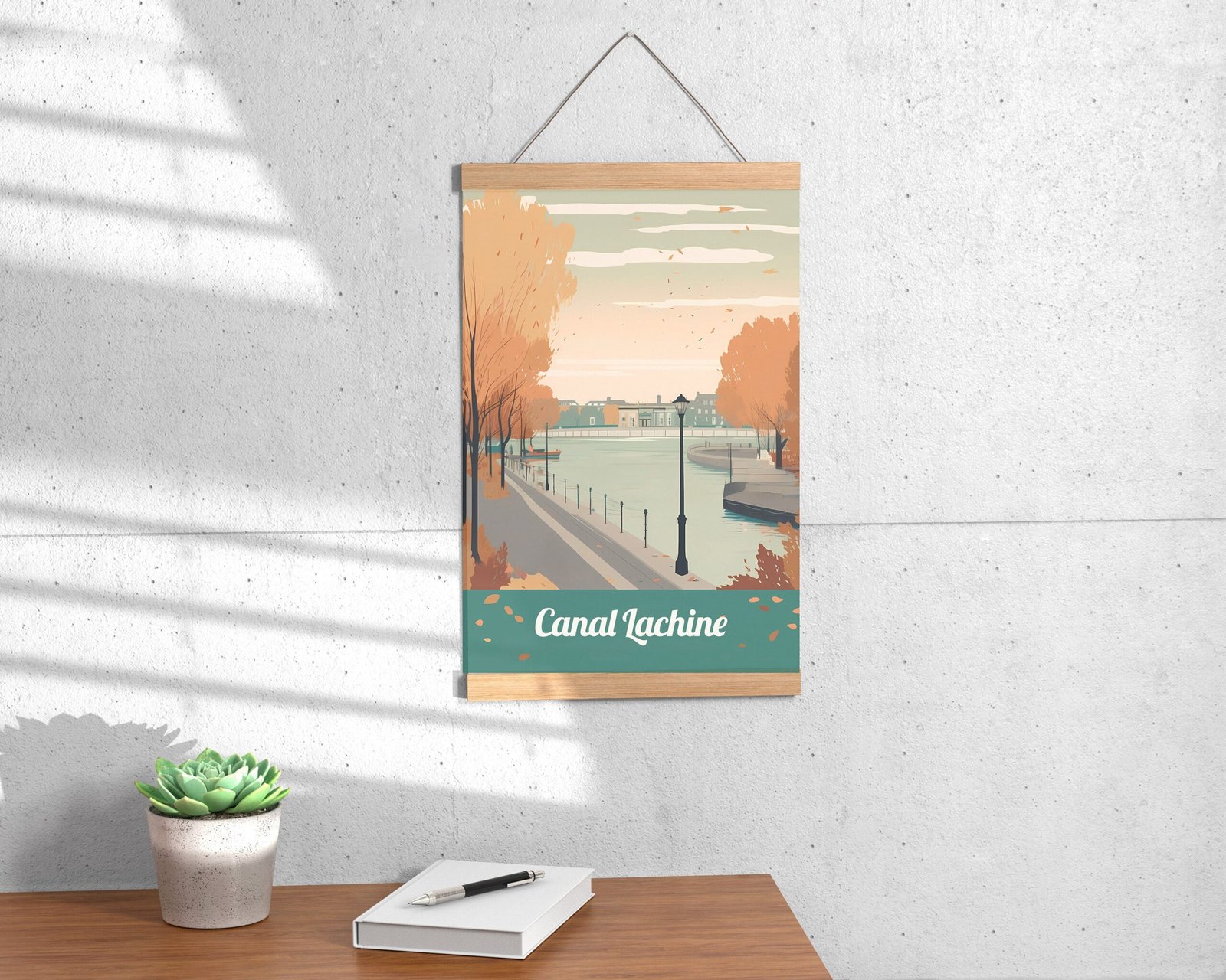 Poster Canal Lachine print Montréal Quebec Travel Poster Scenic Urban Views Art Print Wall Decor River Saint Laurent Griffintown Gifts