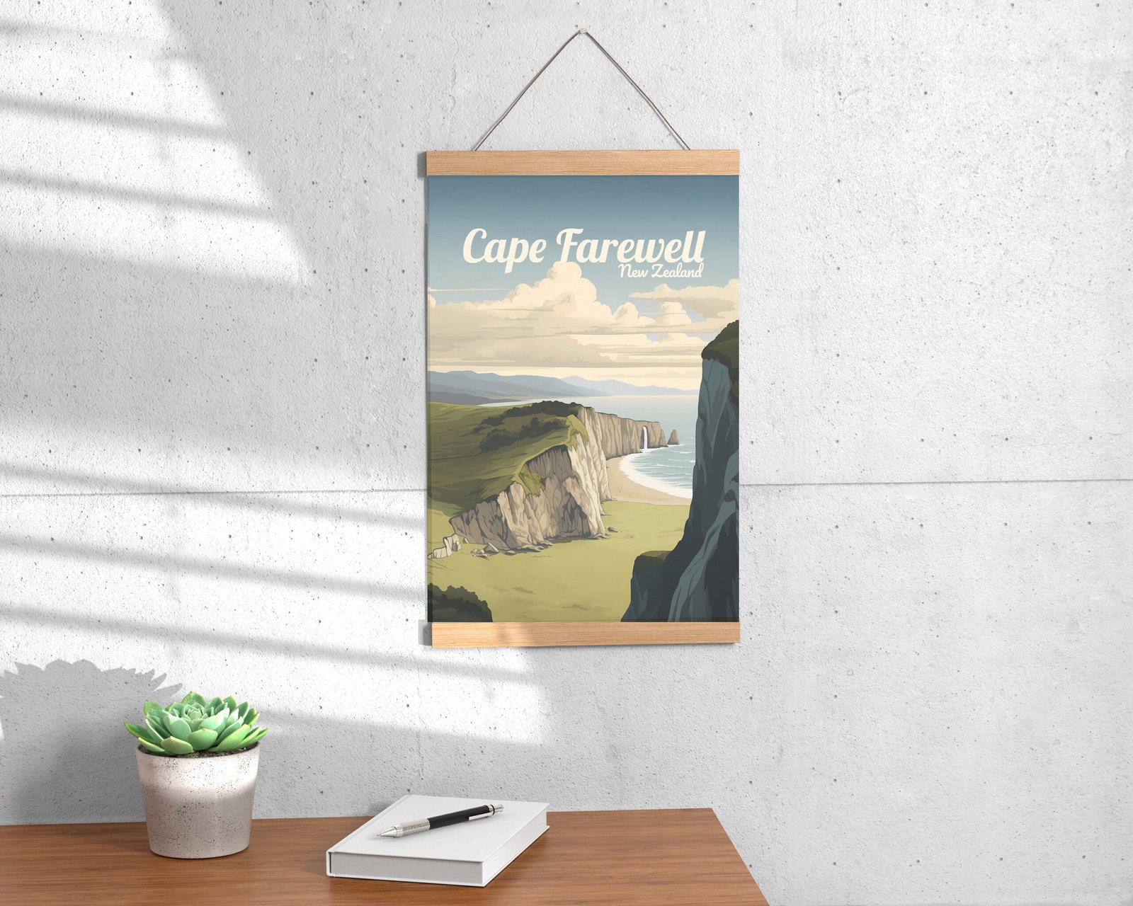 Poster Cape Farewell print South Island New Zealand Travel Poster Scenic Coastal Beauty Art Print NZ Wall Decor Adventure Gifts