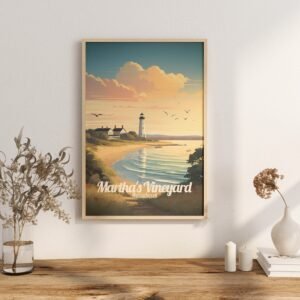 Poster Martha's Vineyard print Massachusetts Travel Poster Scenic Coastal Views Art Print Nature Wall Decor Adventure Gifts