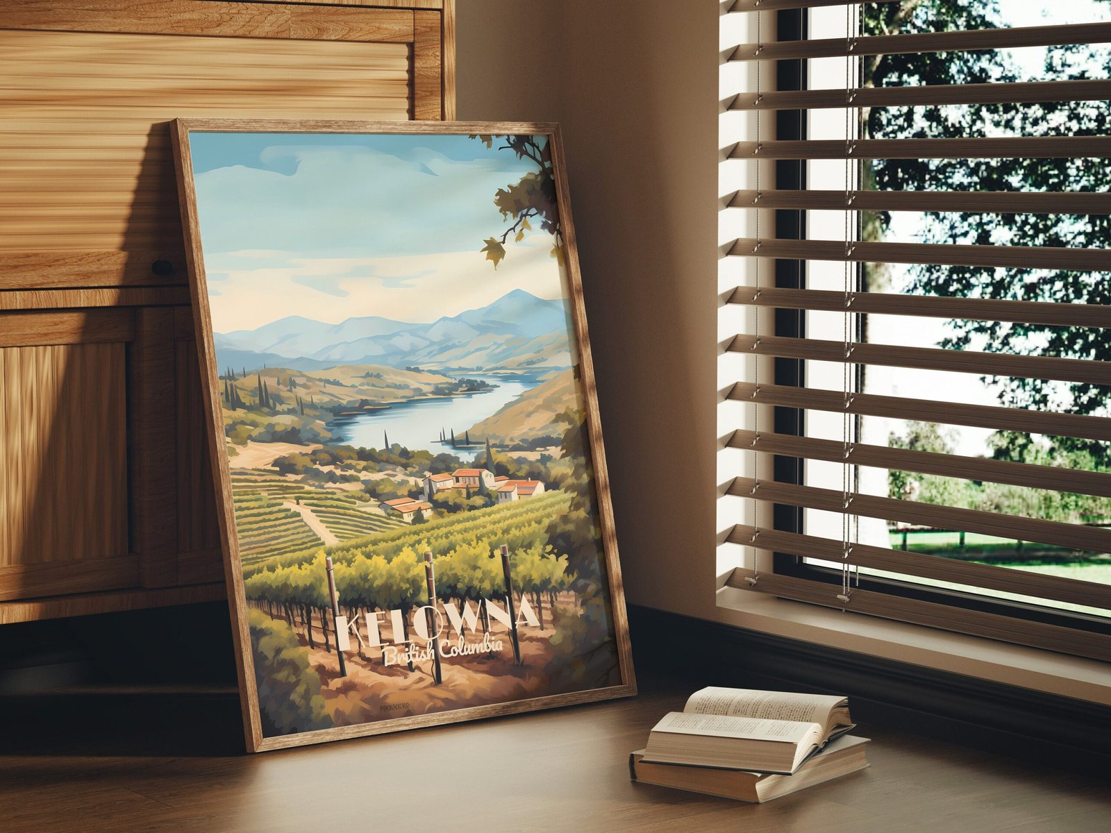 Poster Kelowna print British Columbia Travel Poster Scenic Nature Views Art Print Wall Decor Adventure Gifts Canada