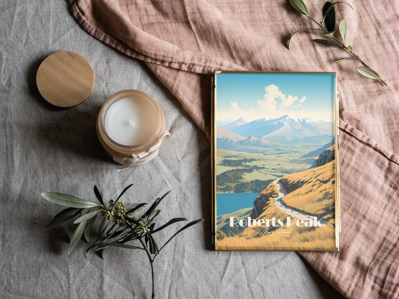 Poster Roys Peak Track print Otago New Zealand Travel Poster Scenic Mountain Views Art Print Wall Decor Adventure Gifts