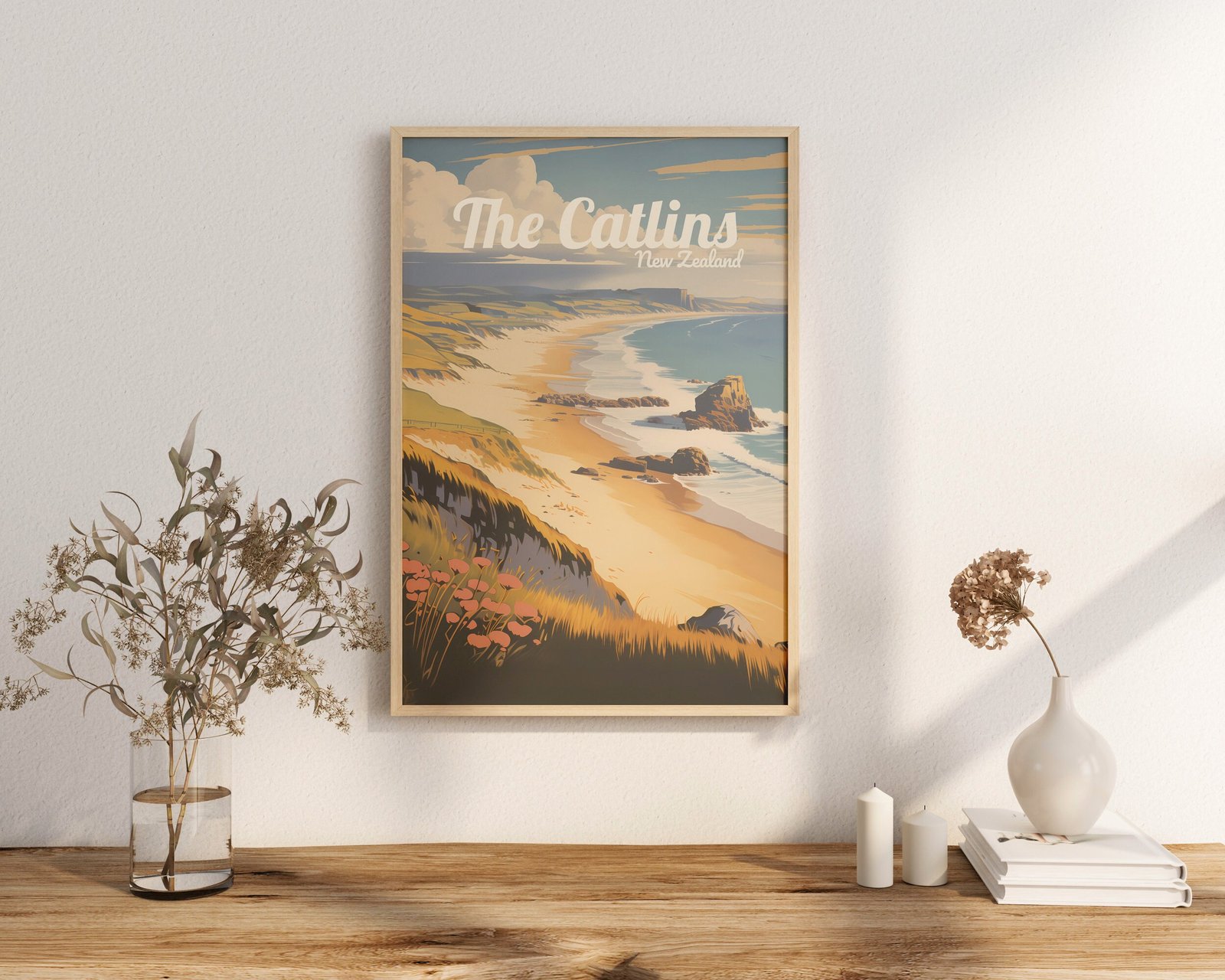 Poster The Catlins print Southland New Zealand Travel Poster Scenic Coastal Views Art Print Wall Decor Adventure Gifts