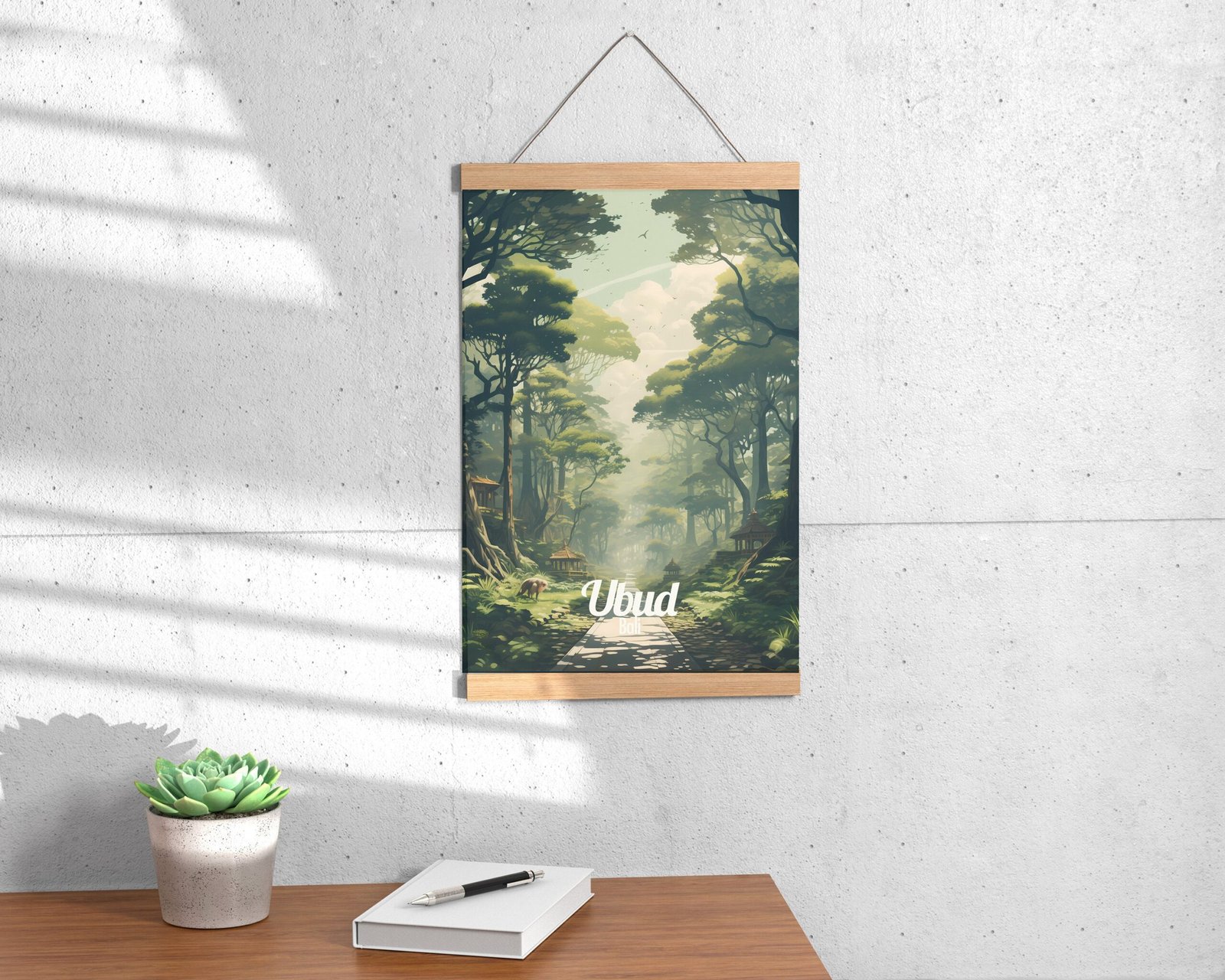 Poster Ubud print Bali Indonesia Travel Poster Scenic Rice Terraces Art Print Cultural Heritage Wall Decor Gifts
