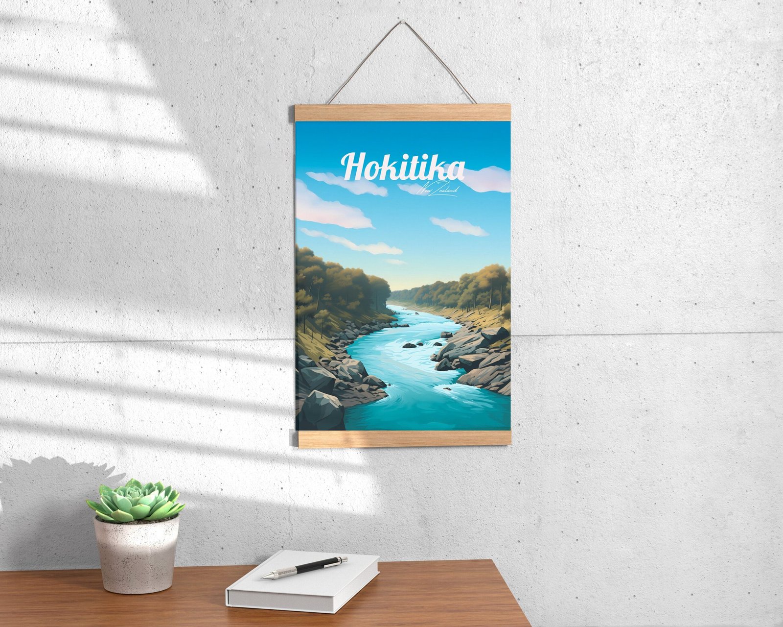 Poster Hokitika print West Coast New Zealand Travel Poster Scenic Coastal Views Art Print NZ Wall Decor Adventure Gifts
