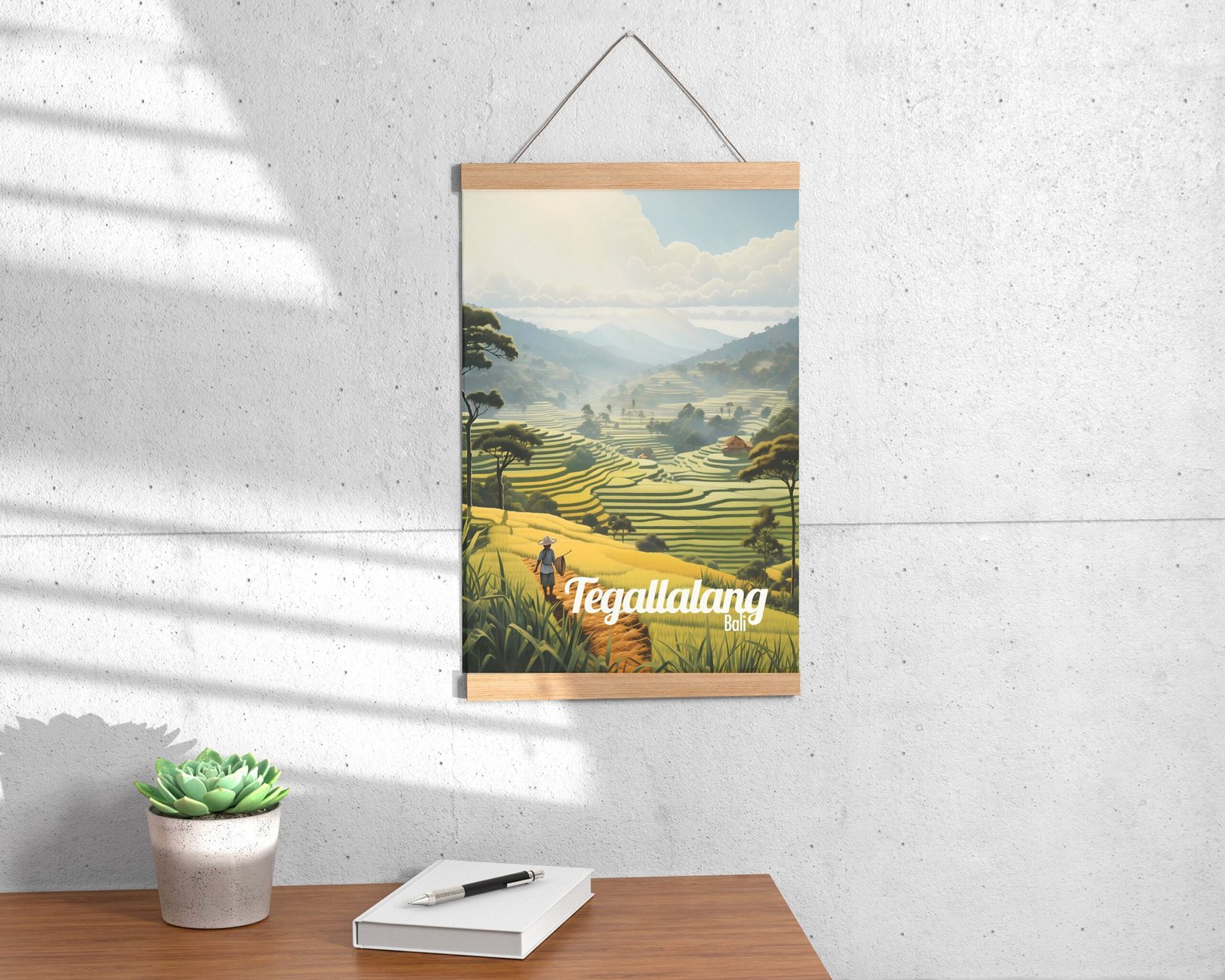 Poster Tegallalang print Bali Indonesia Travel Poster Scenic Rice Terraces Art Print Cultural Heritage Wall Decor Gifts