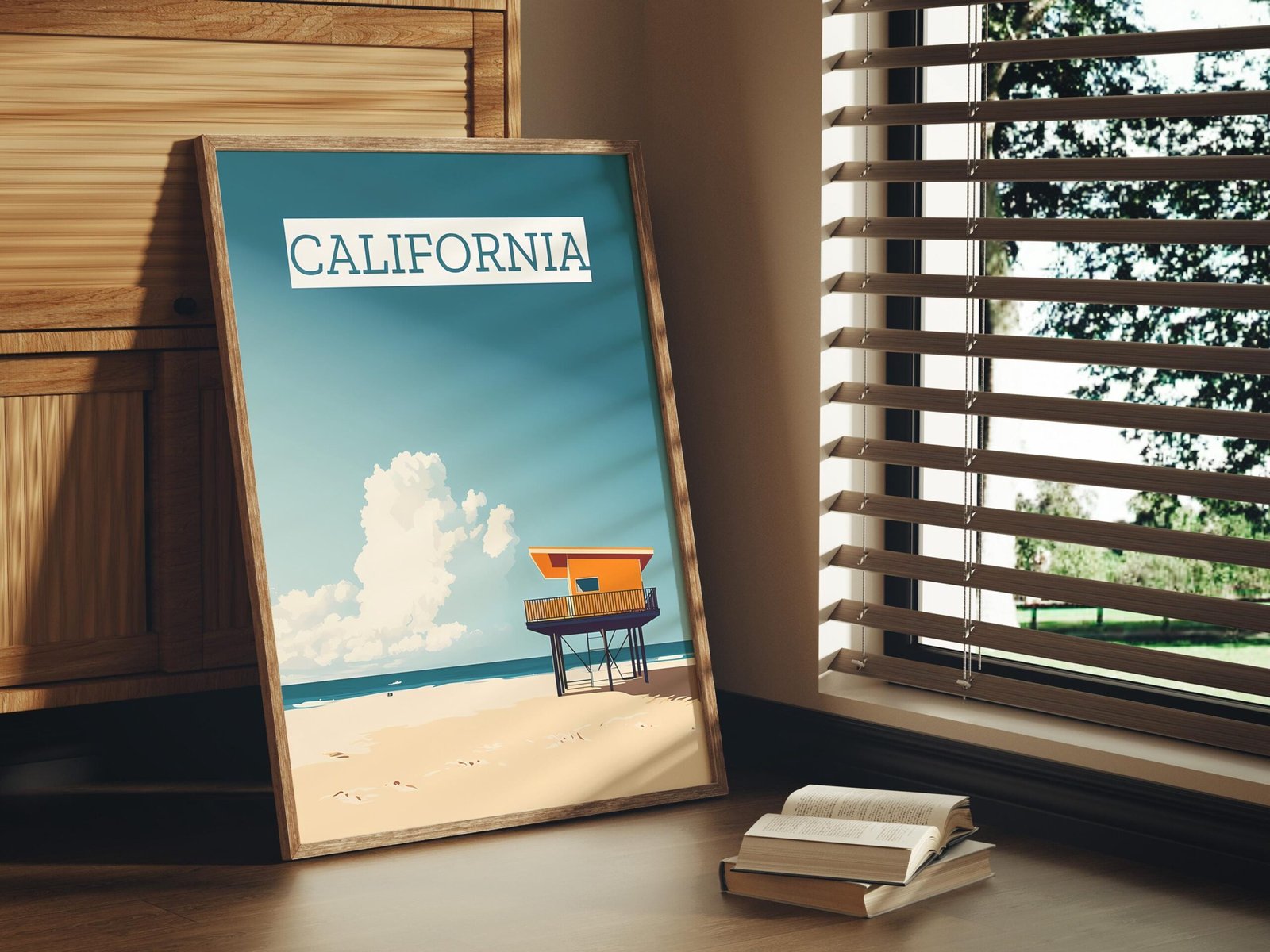 Print California Coast Poster Sunset Waves Wall Decor Coastal Road Trip Pacific Ocean Art Print USA Travel Adventure Surf Beach print States