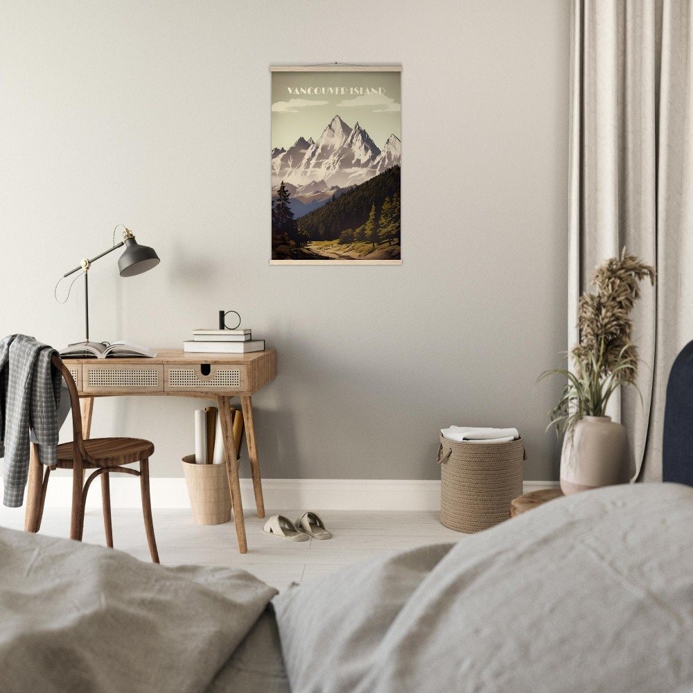 Print Vancouver Island Poster British Columbia Poster Hike Mount Arrowsmith Wall Decor Rocky Peak Landscape Art Print Canada