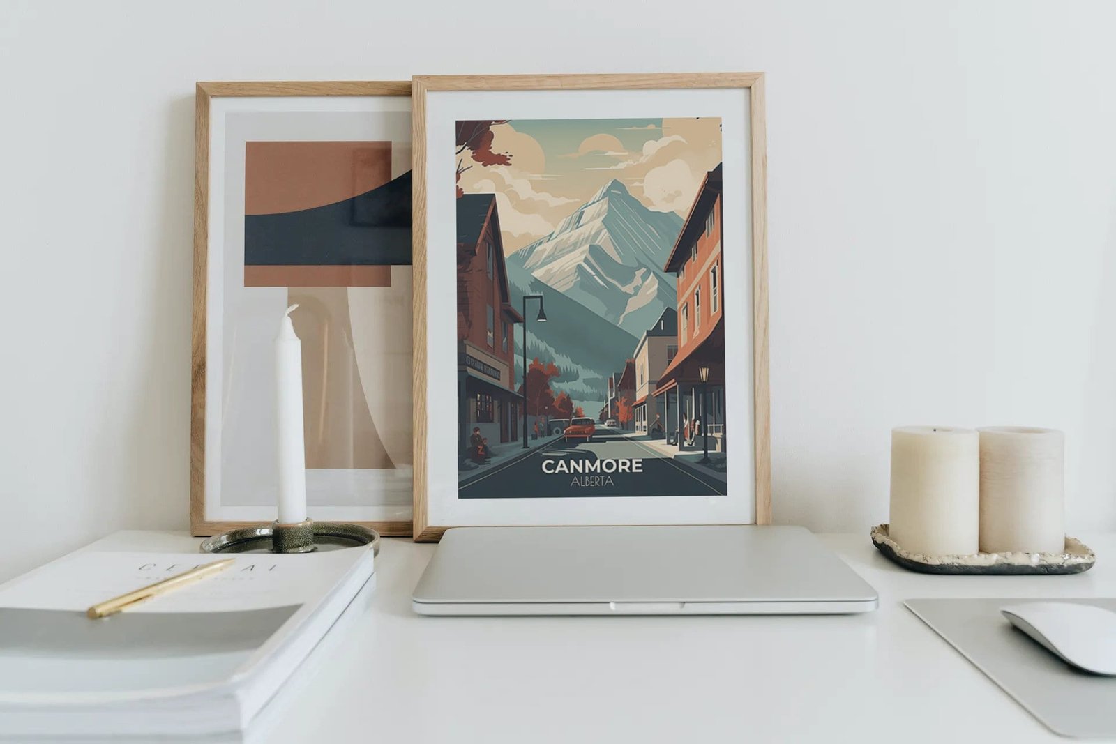Print Canmore, Alberta Poster Alberta Mountain Climbing Alberta Poster Hiking Trails Wall Decor Adventure Basecamp Art Print Canada
