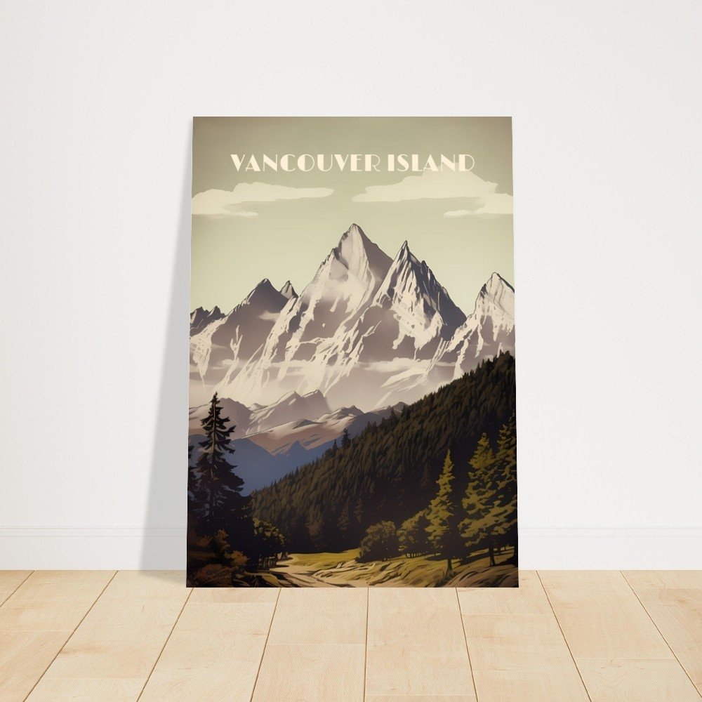 Print Vancouver Island Poster British Columbia Poster Hike Mount Arrowsmith Wall Decor Rocky Peak Landscape Art Print Canada