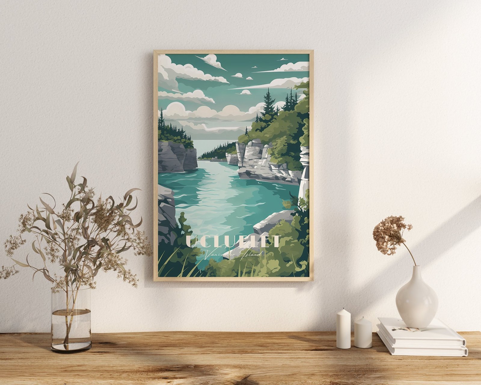 Print Ucluelet BC Poster British Columbia Poster Coastal Hikes Wall Decor Whale Watching Excursions Art Print Canada